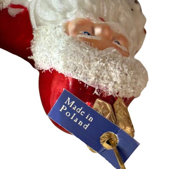 NIB Glassware Art Study Santa Claus Christmas Ornament Hand Made in Poland - Picture 4 of 7